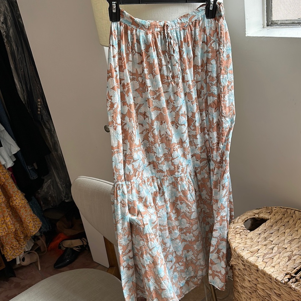 Hannah artwear skirt floral pattern orange blue